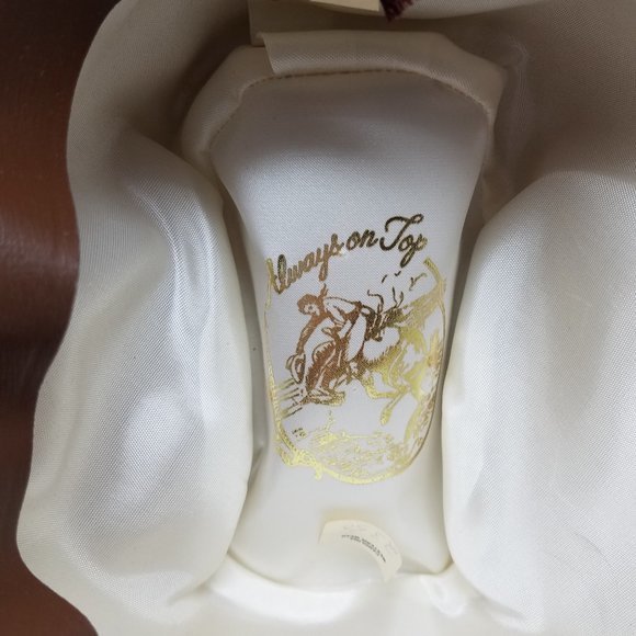 Always on Top hat tan speckled Virgin Wool cowboy with orange‎ feather/band 7 - Picture 5 of 7